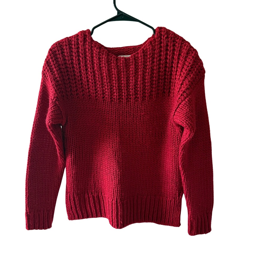 Universal Thread Womens Red Chunky Knit Crewneck Pullover Sweater XS RN17730